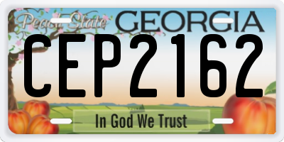 GA license plate CEP2162