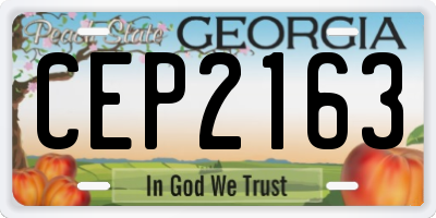 GA license plate CEP2163