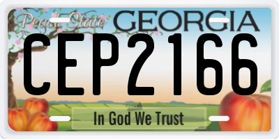 GA license plate CEP2166