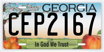 GA license plate CEP2167
