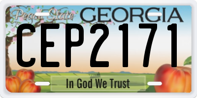 GA license plate CEP2171