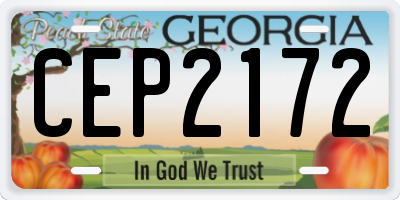 GA license plate CEP2172