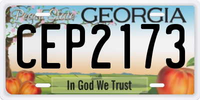 GA license plate CEP2173