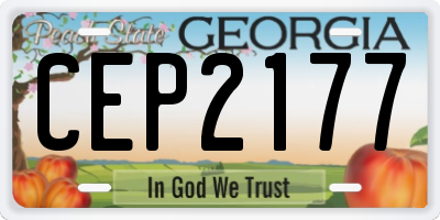 GA license plate CEP2177