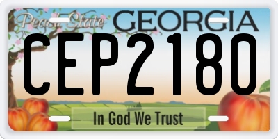 GA license plate CEP2180