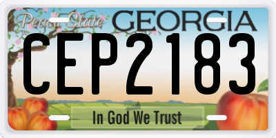 GA license plate CEP2183