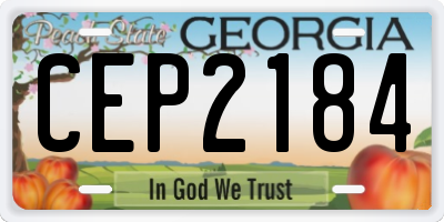 GA license plate CEP2184