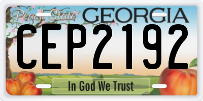 GA license plate CEP2192