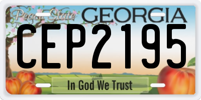 GA license plate CEP2195