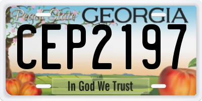 GA license plate CEP2197