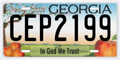 GA license plate CEP2199