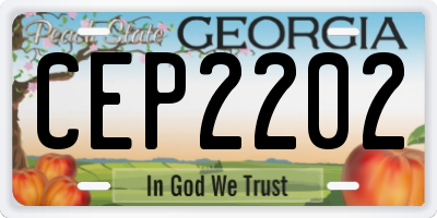 GA license plate CEP2202