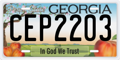 GA license plate CEP2203