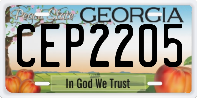 GA license plate CEP2205