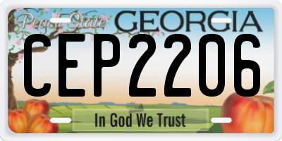 GA license plate CEP2206