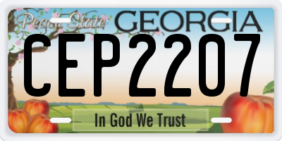 GA license plate CEP2207