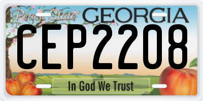 GA license plate CEP2208