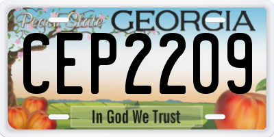 GA license plate CEP2209