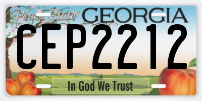 GA license plate CEP2212