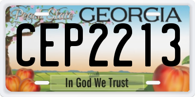 GA license plate CEP2213