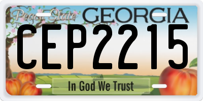 GA license plate CEP2215