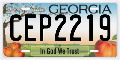 GA license plate CEP2219