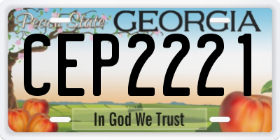 GA license plate CEP2221