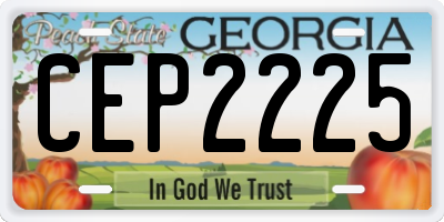 GA license plate CEP2225