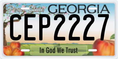 GA license plate CEP2227
