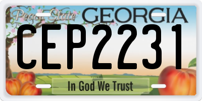 GA license plate CEP2231