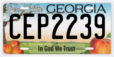 GA license plate CEP2239
