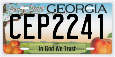 GA license plate CEP2241