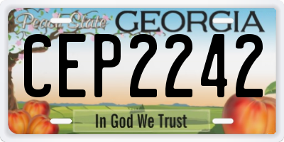 GA license plate CEP2242