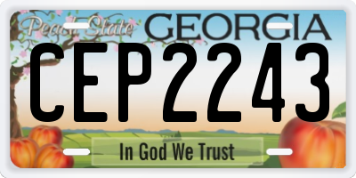 GA license plate CEP2243