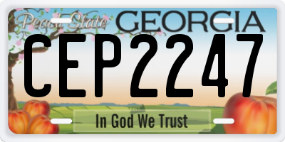 GA license plate CEP2247
