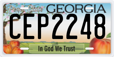 GA license plate CEP2248