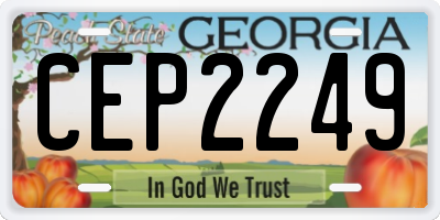GA license plate CEP2249