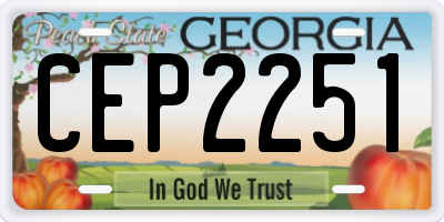 GA license plate CEP2251