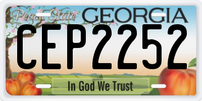 GA license plate CEP2252