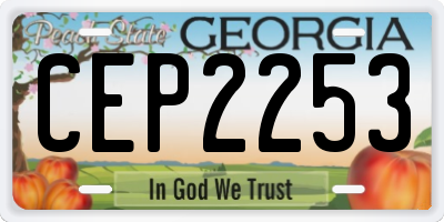 GA license plate CEP2253