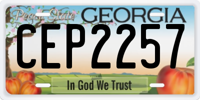 GA license plate CEP2257