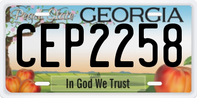 GA license plate CEP2258