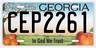 GA license plate CEP2261