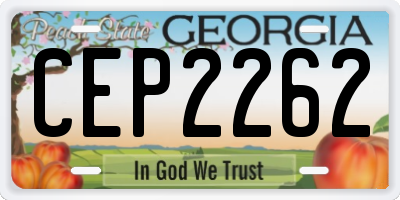 GA license plate CEP2262