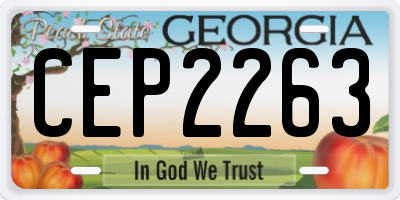 GA license plate CEP2263