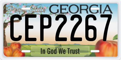 GA license plate CEP2267