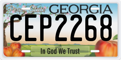 GA license plate CEP2268