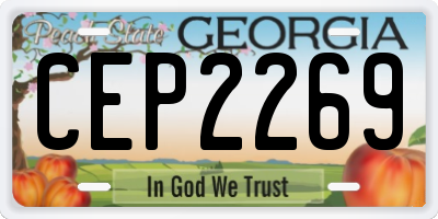 GA license plate CEP2269