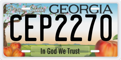 GA license plate CEP2270