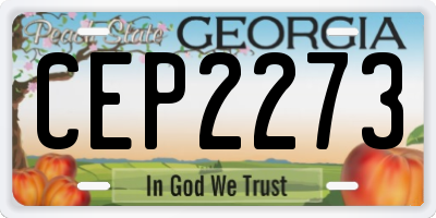 GA license plate CEP2273